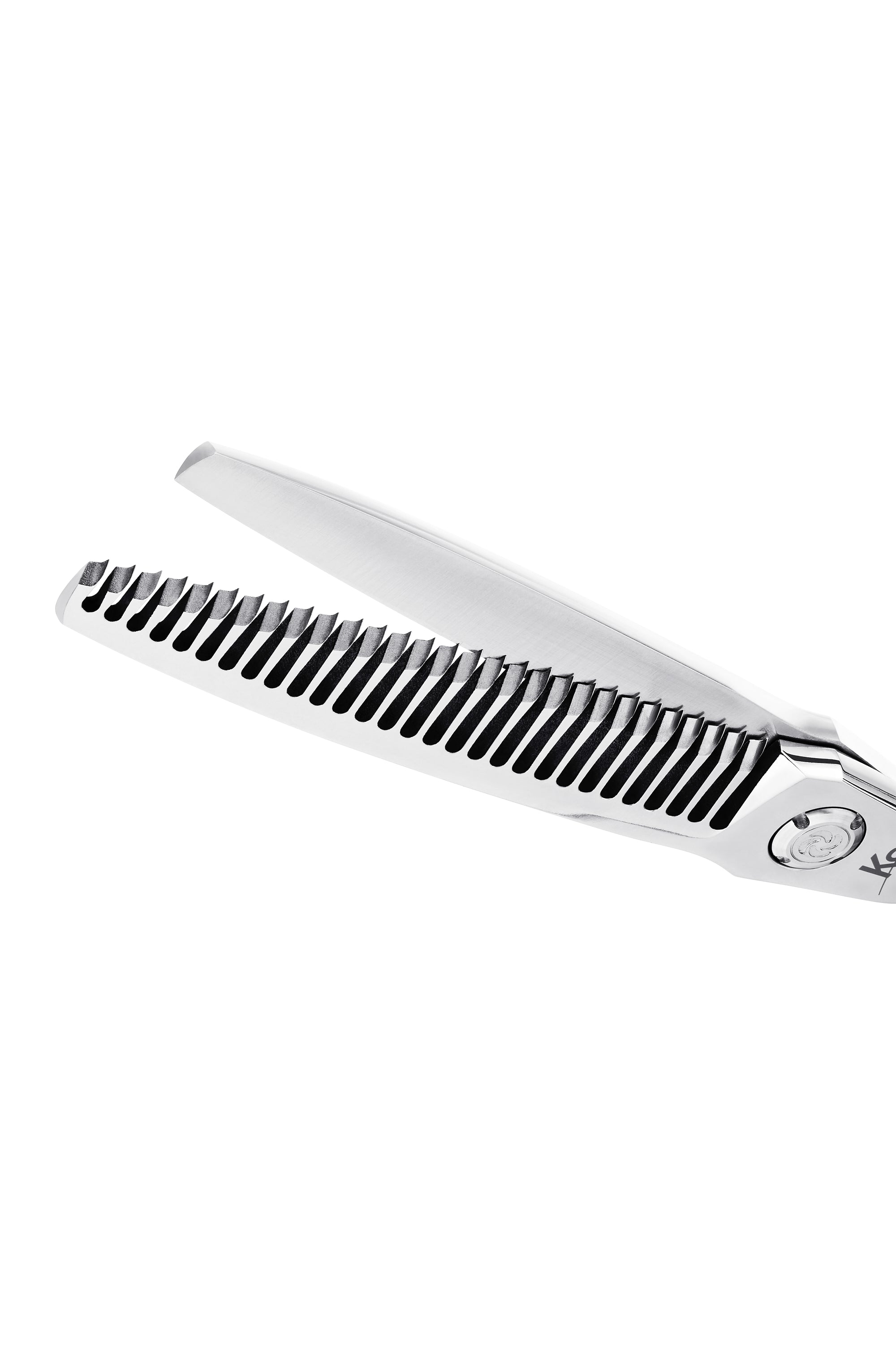 Dettaglio denti Reverse Blade sfoltitrice Kamisaki Tenkou per sfumature