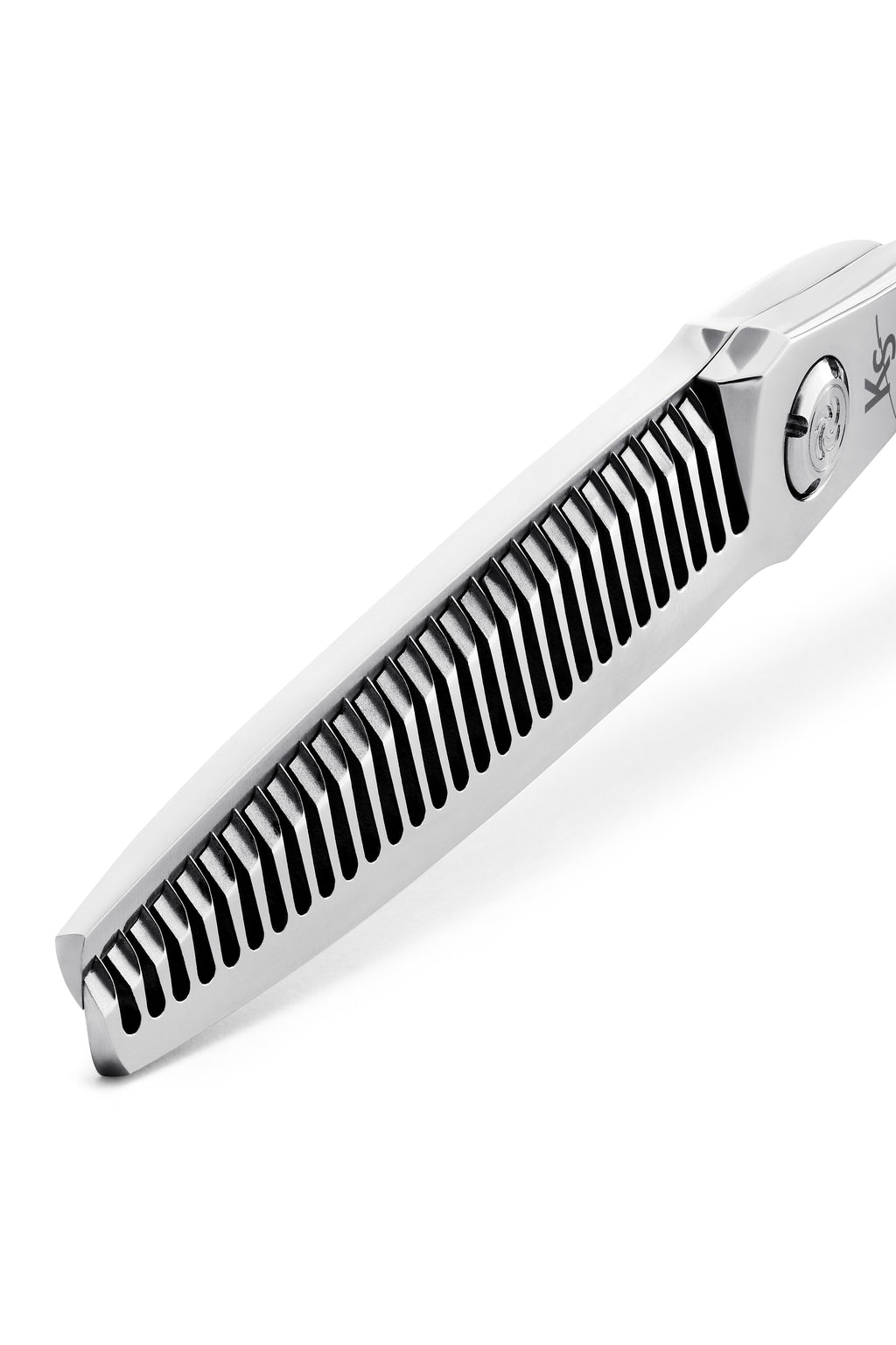 Dettaglio denti Reverse Blade sfoltitrice Kamisaki Tenkou per sfumature
